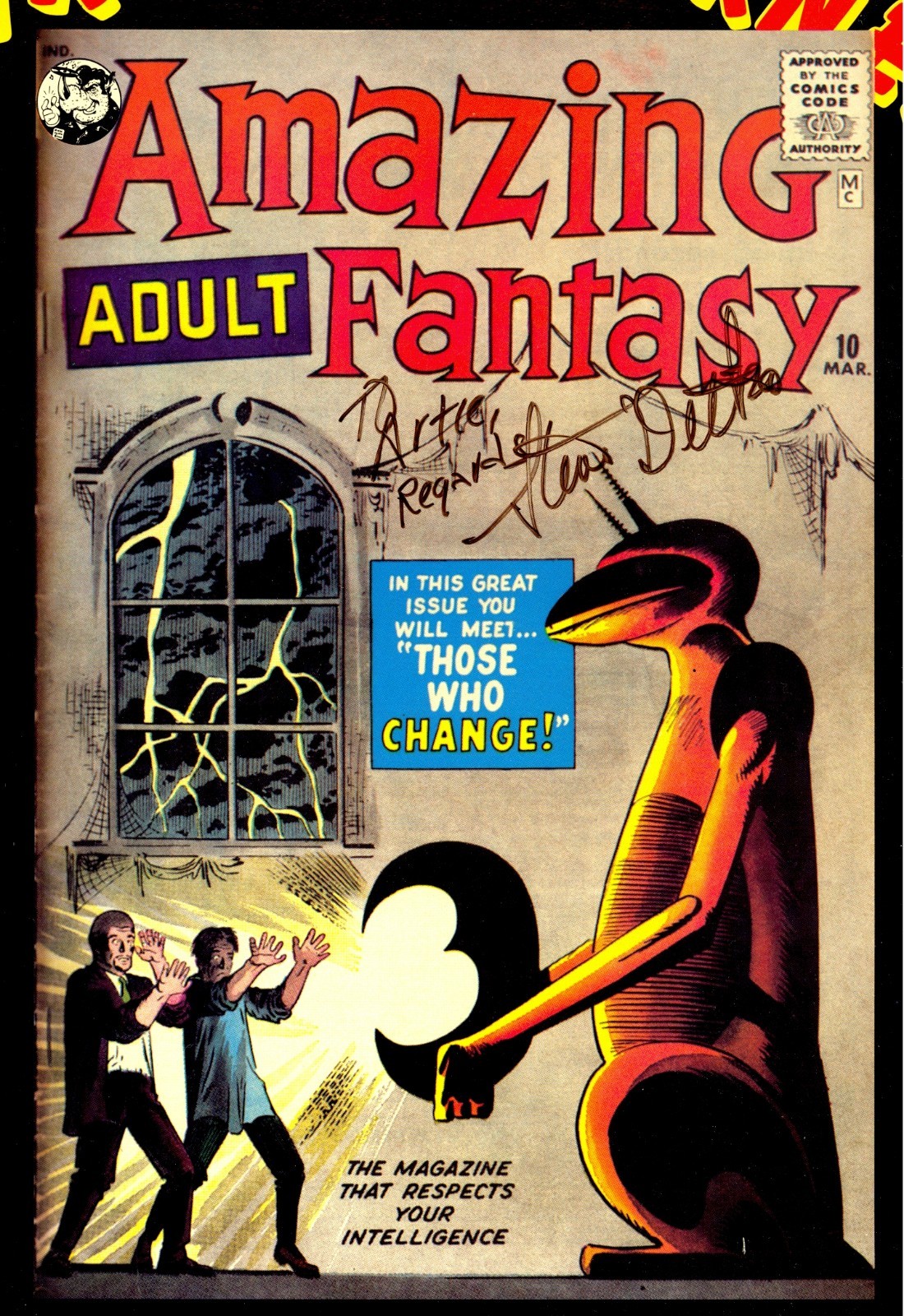 STEVE DITKO SIGNED ALBUM COVER STAN LEE JIM SHOOTER AMAZING ADULT FANTASY CGC SS STEVE DITKO SIGNED ALBUM COVER STAN LEE JIM SHOOTER AMAZING ADULT FANTASY CGC SS