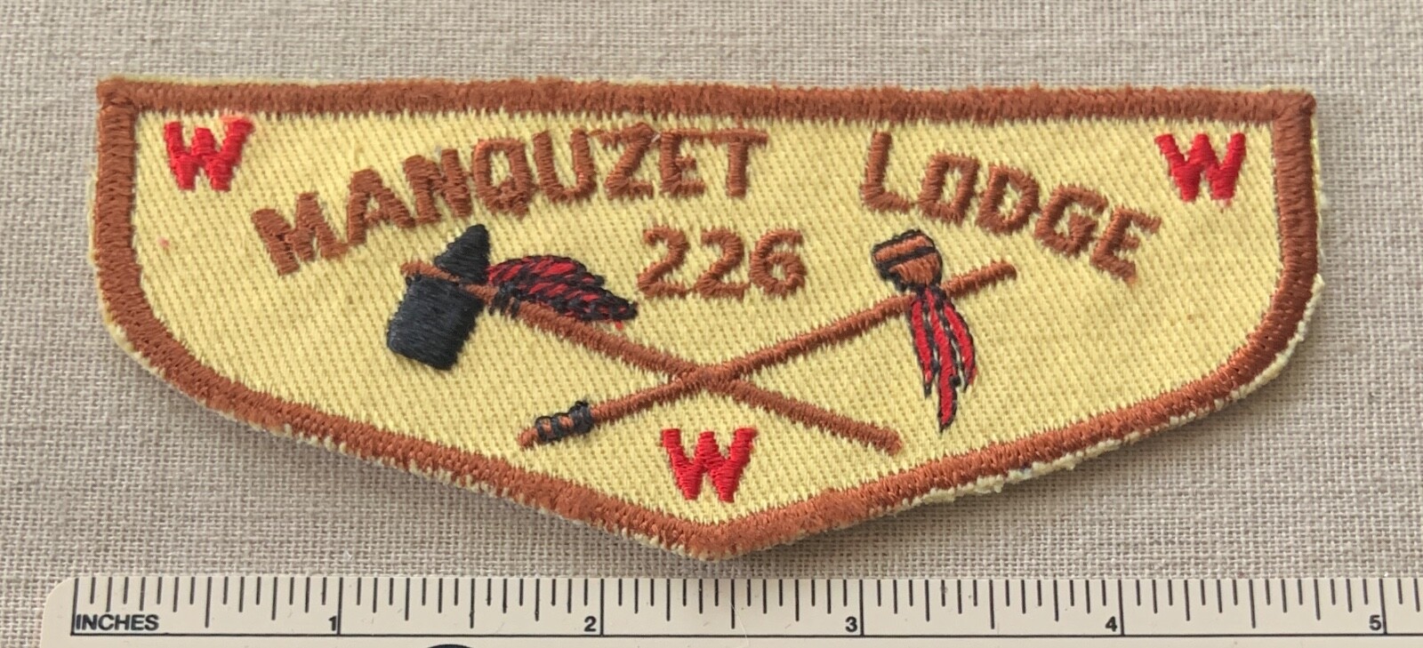Vintage OA MANQUZET LODGE 226 State Line Council FLAP PATCH WWW BSA Beloit, WI Vintage OA MANQUZET LODGE 226 State Line Council FLAP PATCH WWW BSA Beloit, WI