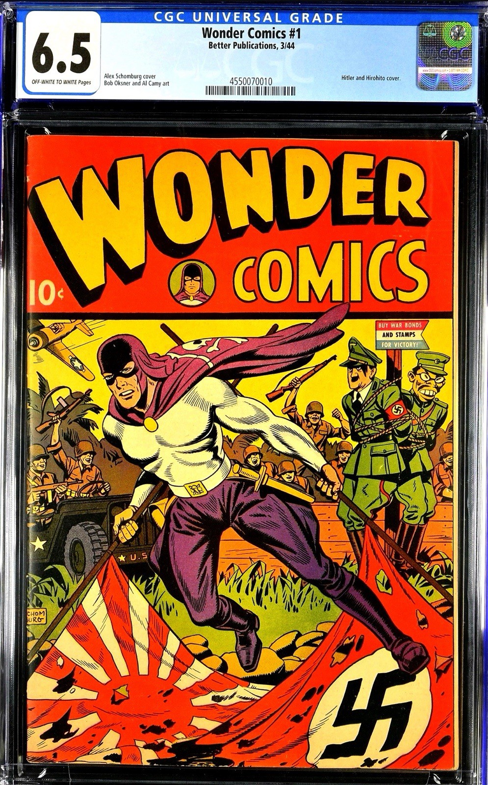 ⭐️Wonder Comics #1,1944 CGC 6.5 Rare 🙌Schomburg Sensational Reaper🇺🇸Victory ⭐️Wonder Comics #1,1944 CGC 6.5 Rare 🙌Schomburg Sensational Reaper🇺🇸Victory