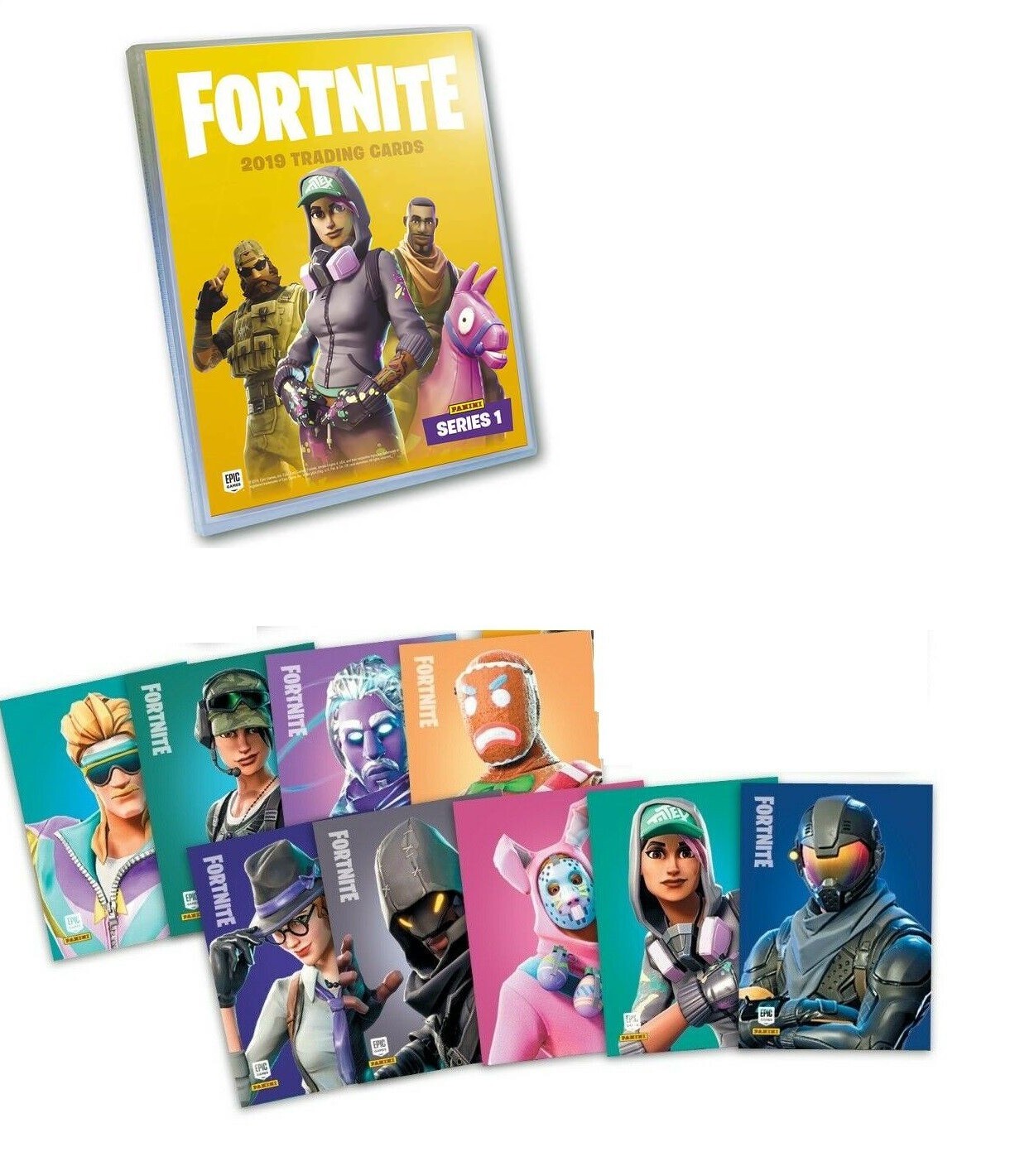 ALL 9 FORTNITE PANINI RARE PROMOTIONAL HOLO FOIL CARDS, P1, P2, P3, With Binder ALL 9 FORTNITE PANINI RARE PROMOTIONAL HOLO FOIL CARDS, P1, P2, P3, With Binder