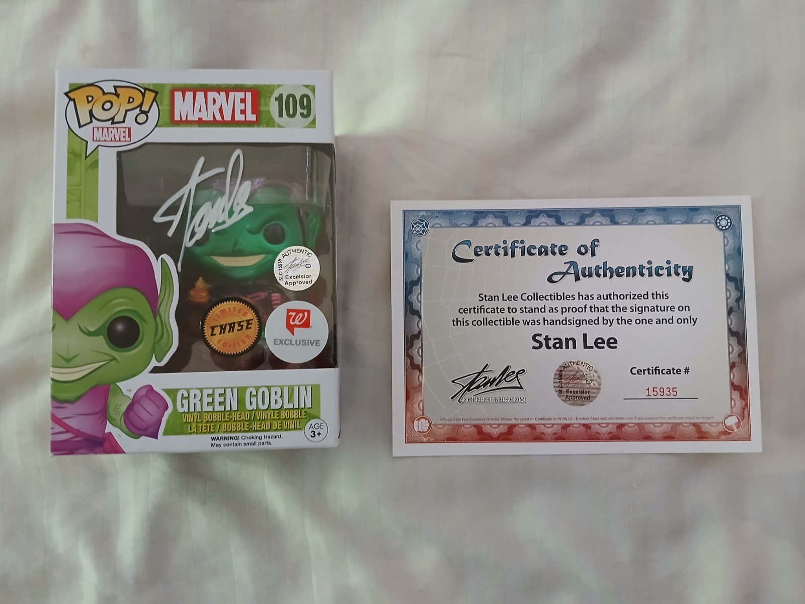 🔥Rare Green Goblin Chase Funko Pop signed by Stan Lee Certified/Authenticated