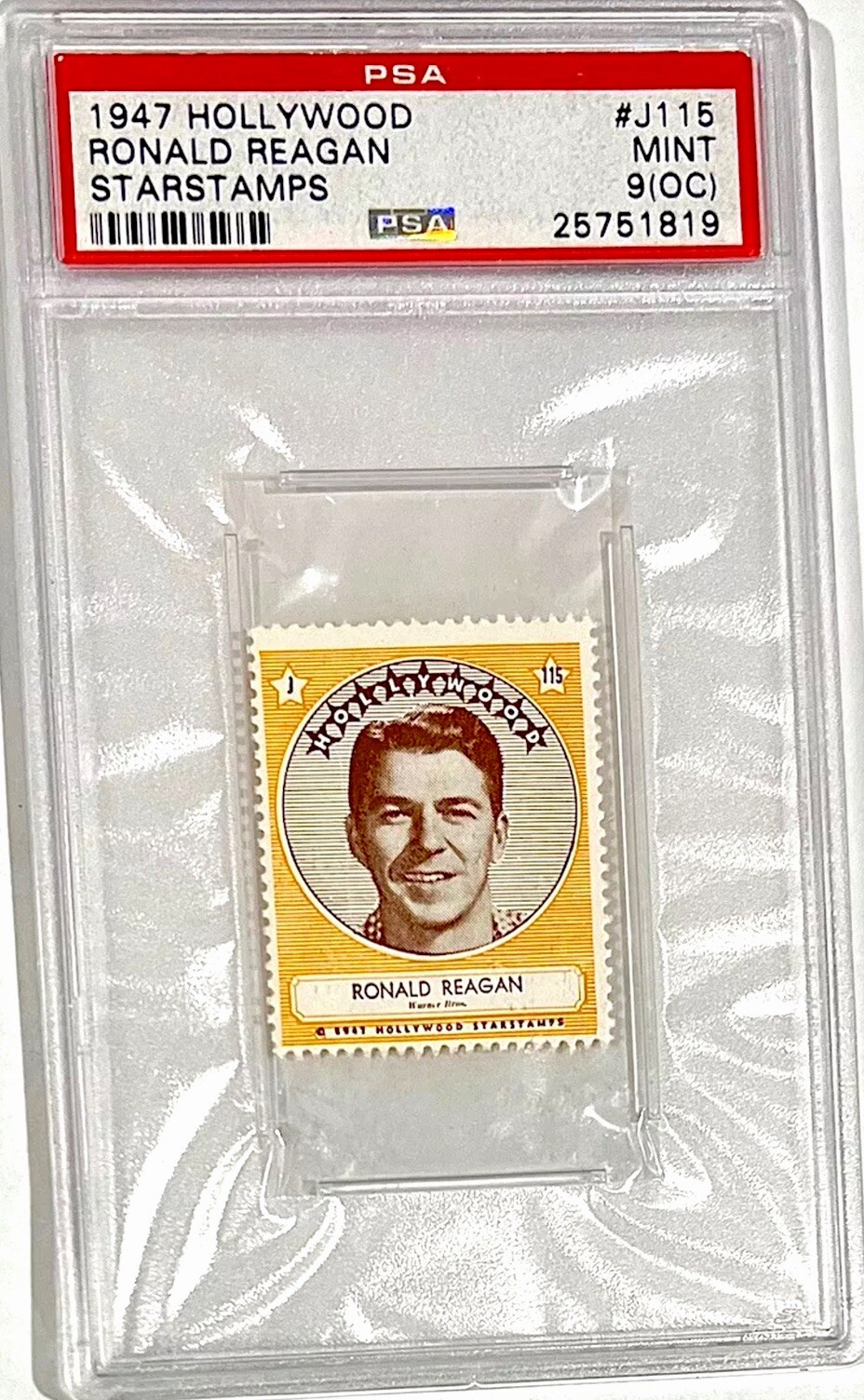 1947 HOLLYWOOD STARSTAMPS RONALD REAGAN RC 1/1 PSA 9 ((ULTRA RARE))