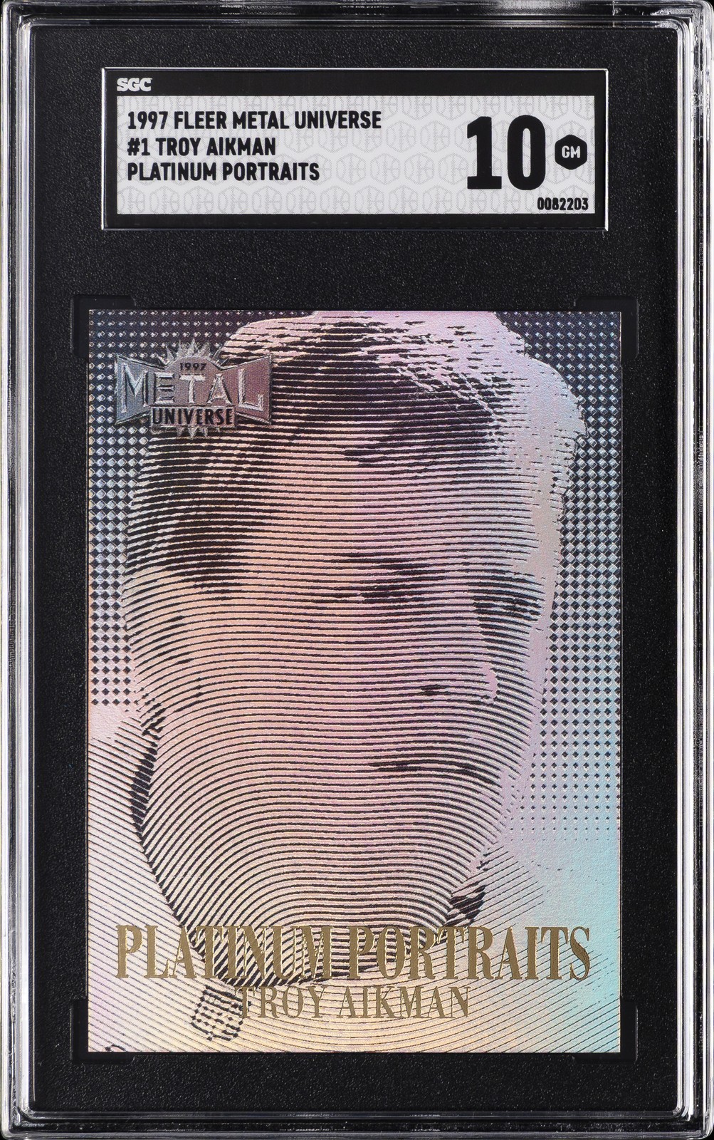 1997 FLEER METAL UNIVERSE PLATINUM #1 TROY AIKMAN SGC 10