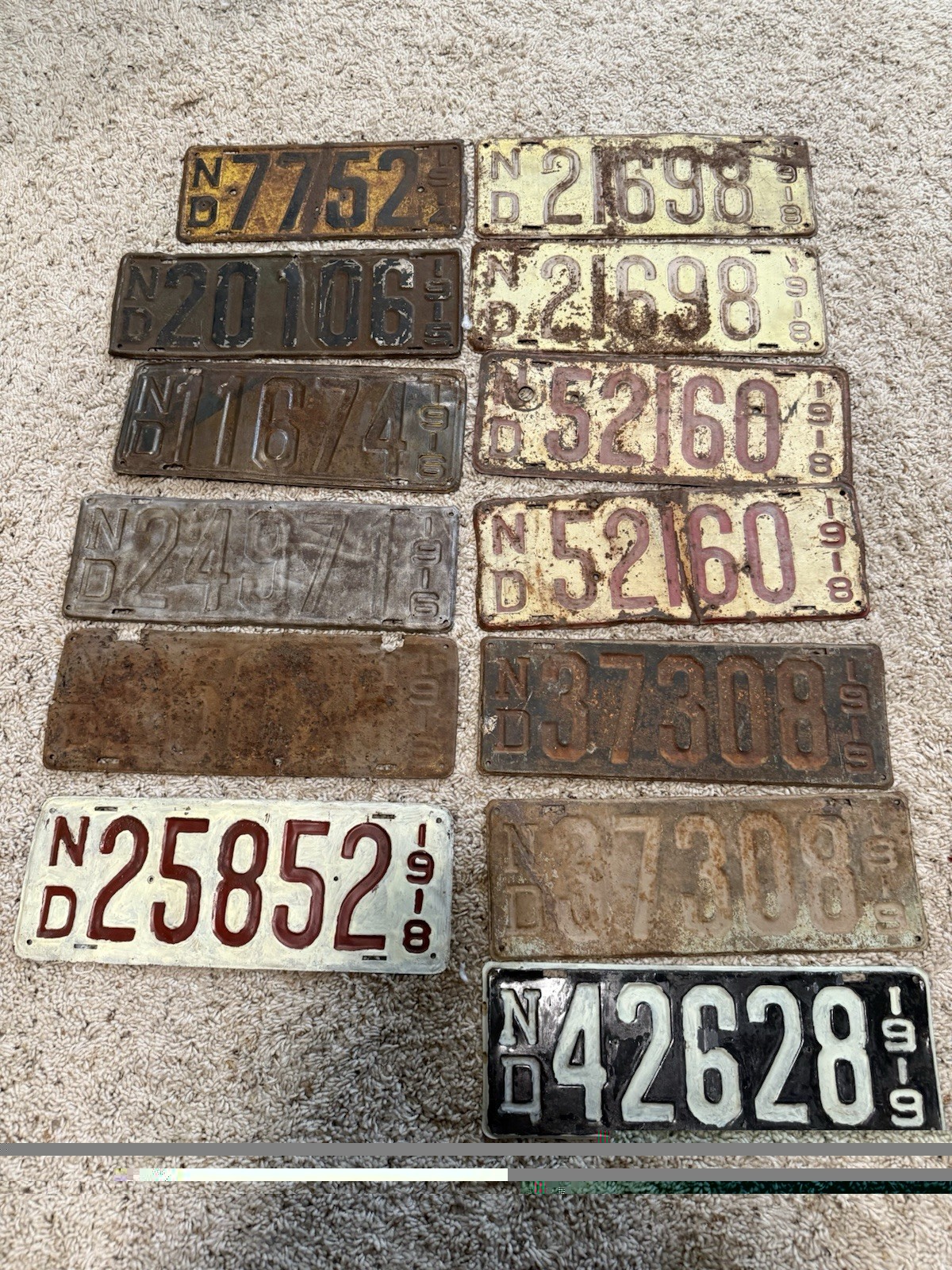North Dakota License plate collection 1914-1958