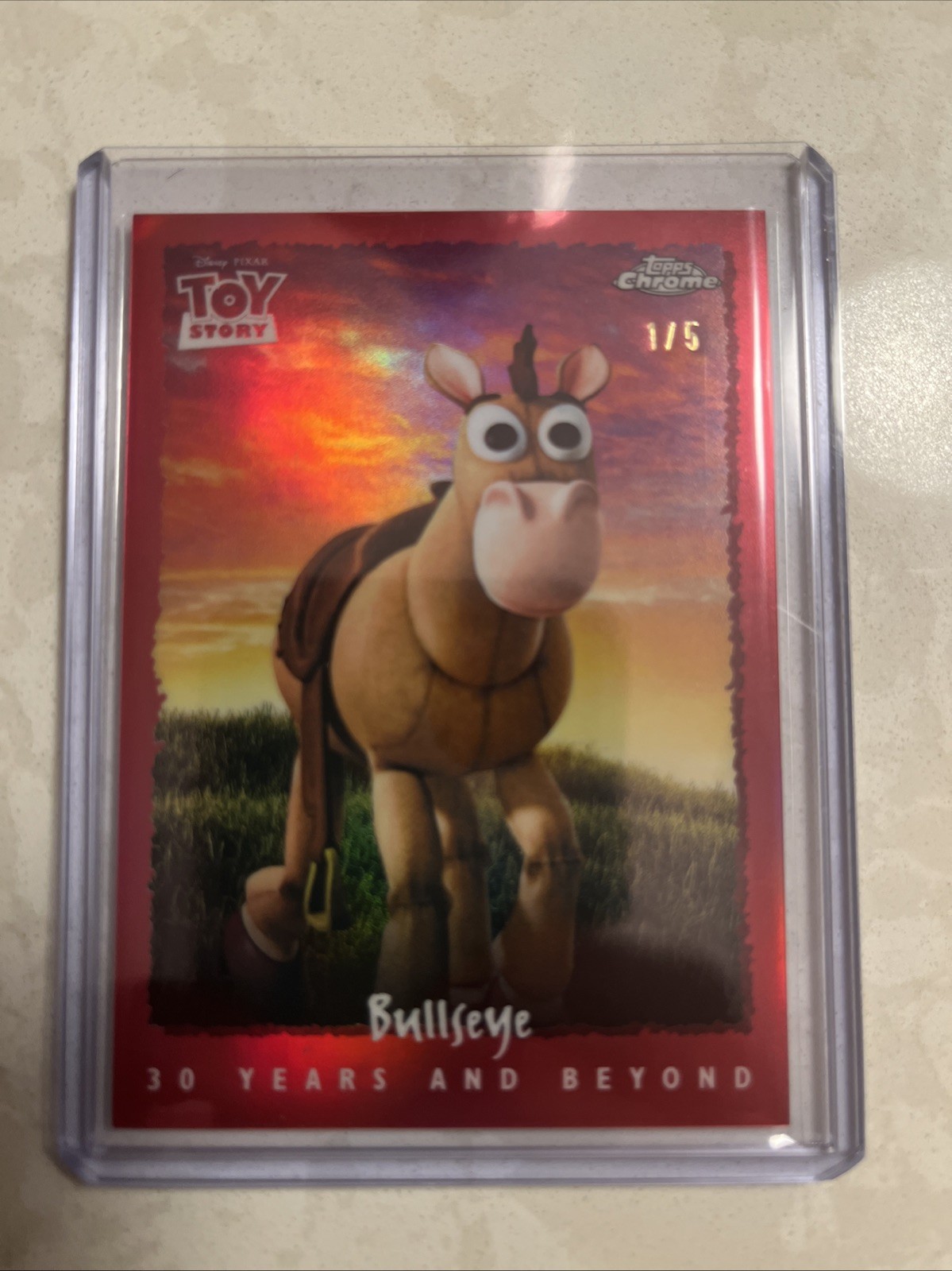 Topps Toy Story Pixar Topps Chrome 30 Years & Beyond Bullseye T95-16 2025 Red /5