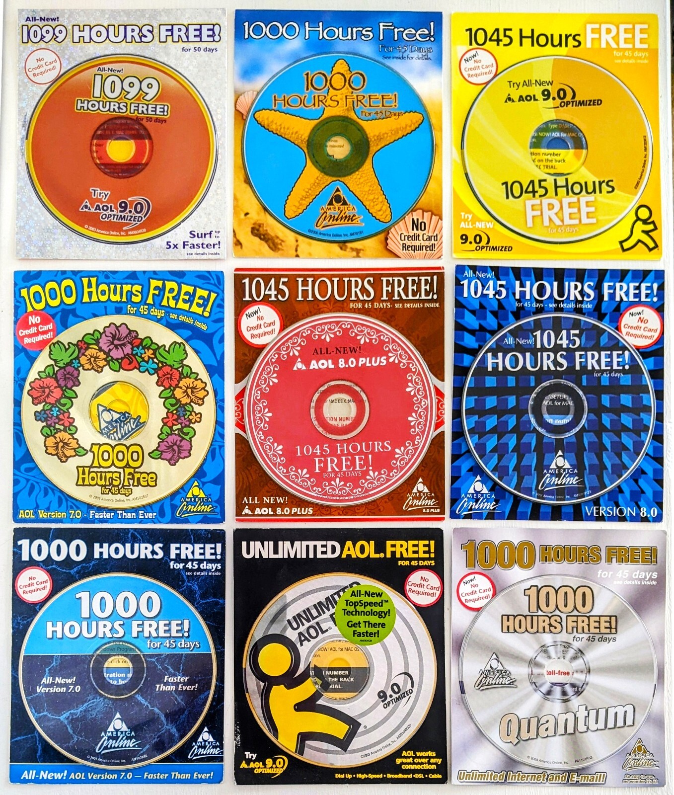 Ultimate AOL Disc Collection, Vintage ARTISTIC All Different America Online CDs Ultimate AOL Disc Collection, Vintage ARTISTIC All Different America Online CDs