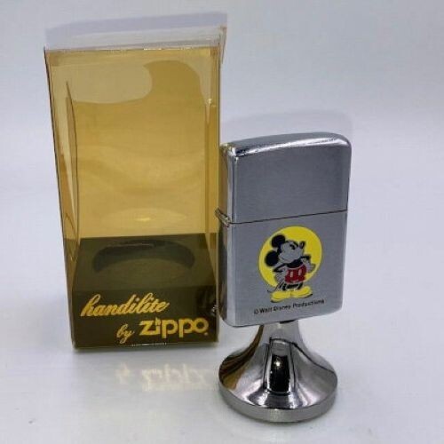 Used Zippo 1971 Mickey Mouse Handy Light Lighter, Original Box, Excellent