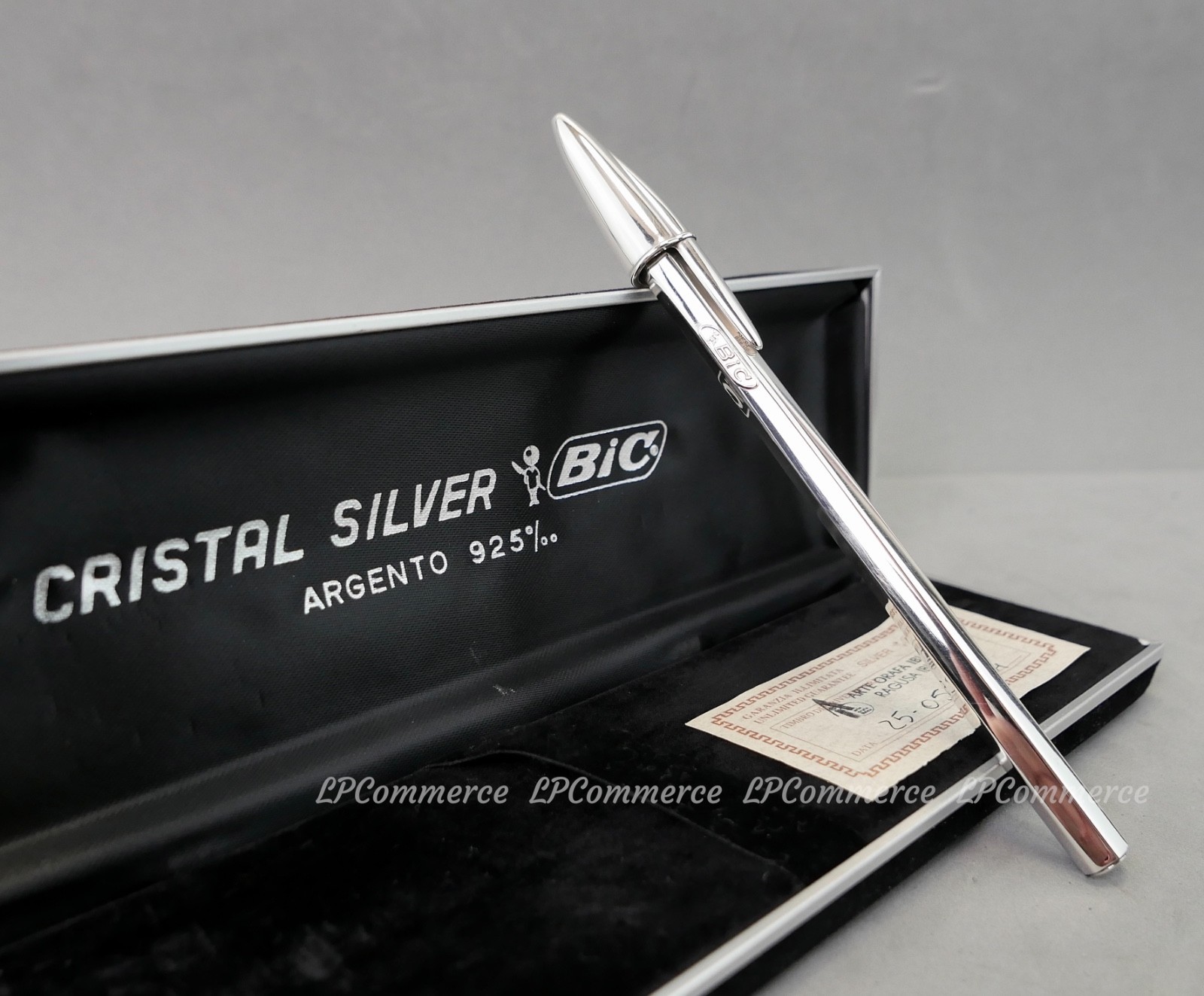 Bic Pen Solid Silver 925% Ballpoint Silver Solid Box Vintage Design 1994