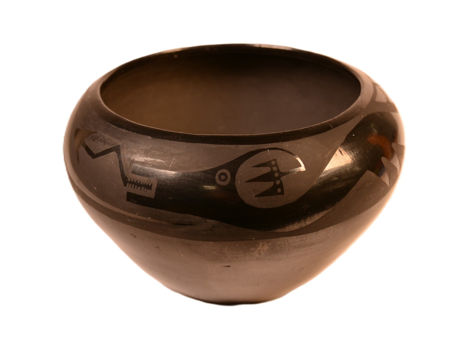An Early Maria Martinez Black-on-Black Jar ca. 1920-1925 4.75 An Early Maria Martinez Black-on-Black Jar ca. 1920-1925 4.75