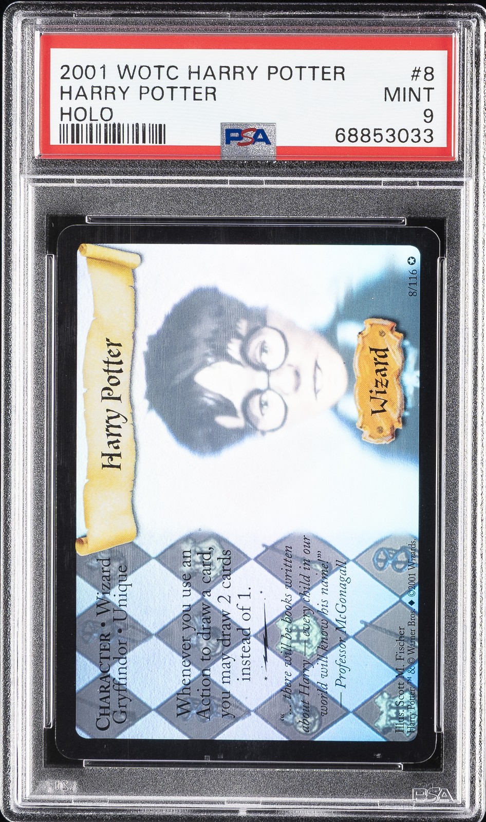 2001 WOTC HARRY POTTER HOLO #8 HARRY POTTER PSA 9 2001 WOTC HARRY POTTER HOLO #8 HARRY POTTER PSA 9