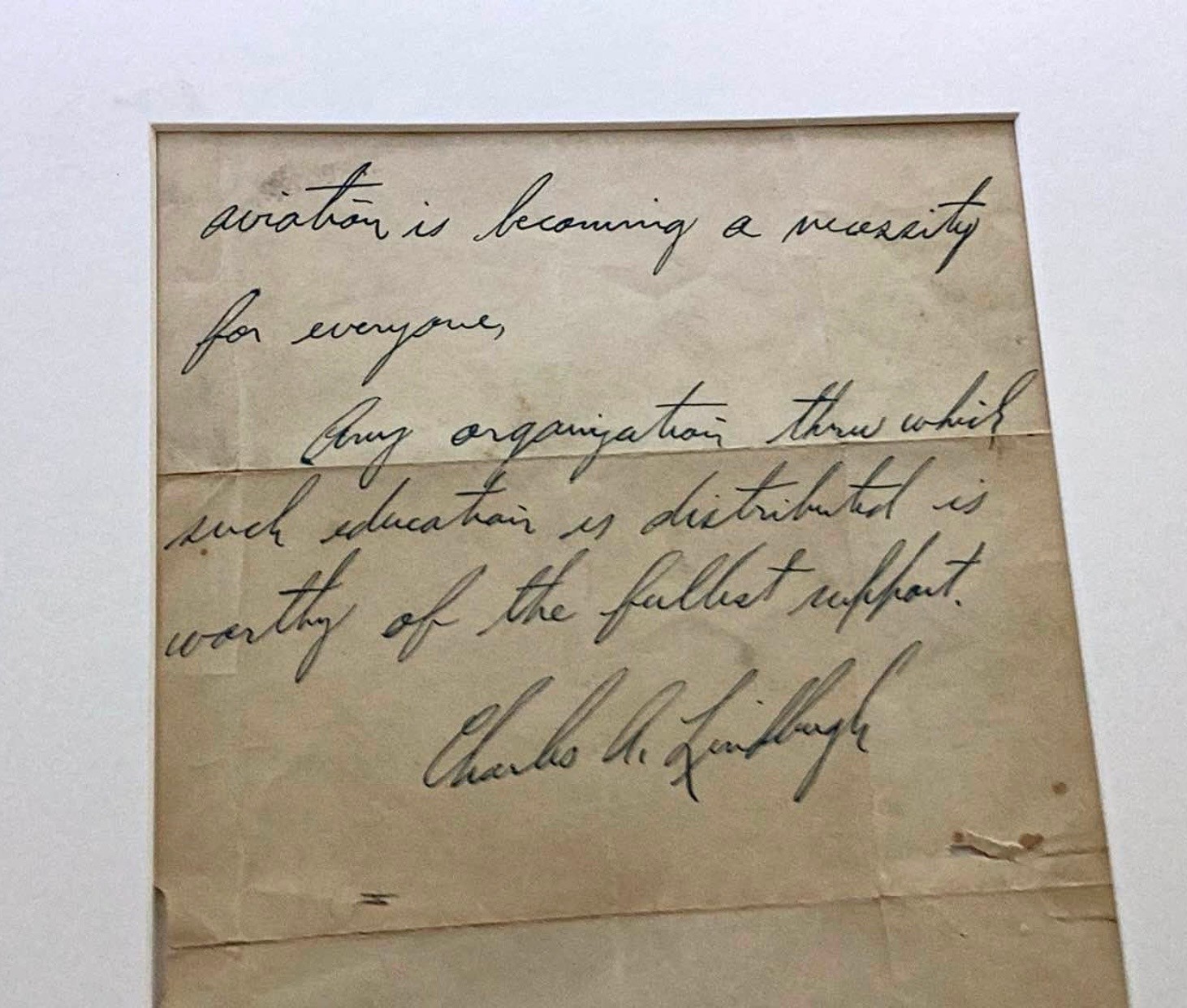 Charles Lindbergh Handwritten Signed Letter 1927 Aviation History Rare Prvenance