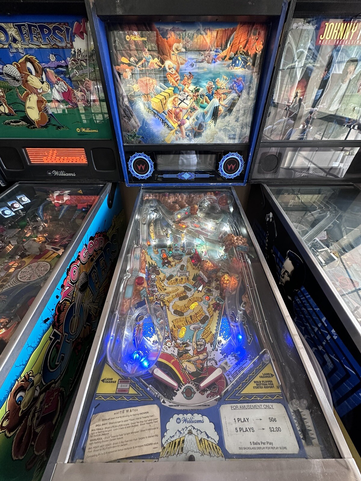 White Water 1993 LEDS Pinball machine WH20 Bigfoot River Rafting White Water 1993 LEDS Pinball machine WH20 Bigfoot River Rafting