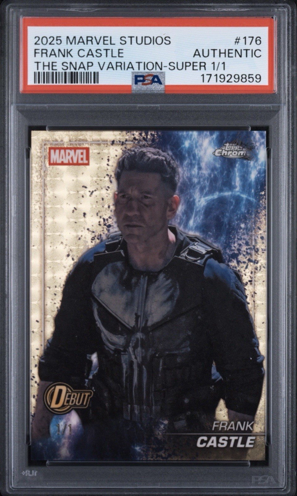 2025 Topps Marvel Studios Frank Castle The Snap Variation Superfractor 1/1 PSA 2025 Topps Marvel Studios Frank Castle The Snap Variation Superfractor 1/1 PSA