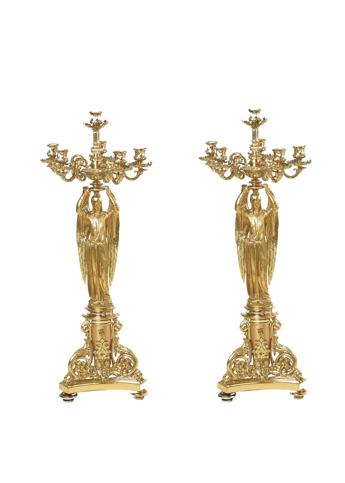 STUNNING CANDELABRAS BRONZE CHERUB Antique 1904 Museum Quality STUNNING CANDELABRAS BRONZE CHERUB Antique 1904 Museum Quality