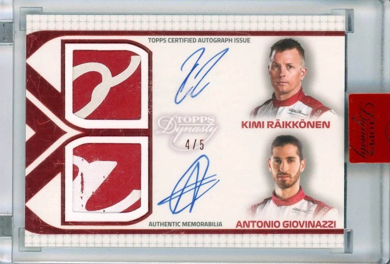 2021 Topps Dynasty Formula 1 Kimi Raikkonen Antonio Giovinazzi Auto Autograph 2021 Topps Dynasty Formula 1 Kimi Raikkonen Antonio Giovinazzi Auto Autograph