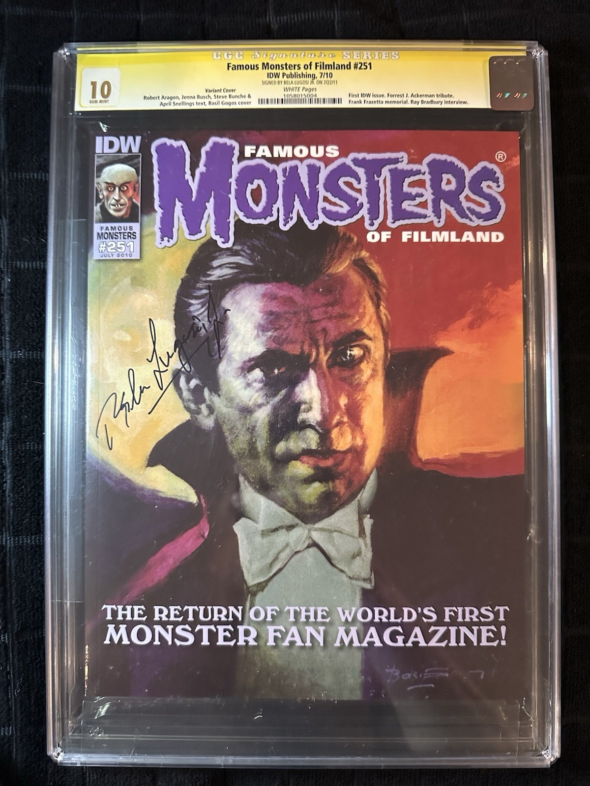 🟨Famous Monsters of Filmland #251 CGC 10 SS Bela Lugosi Jr LIQUIDATE 50 YR COL
