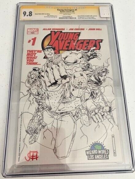 Marvel Young Avengers #1 WW LA Sketch Cover CGC SS 9.8 Jim Cheung Signed 