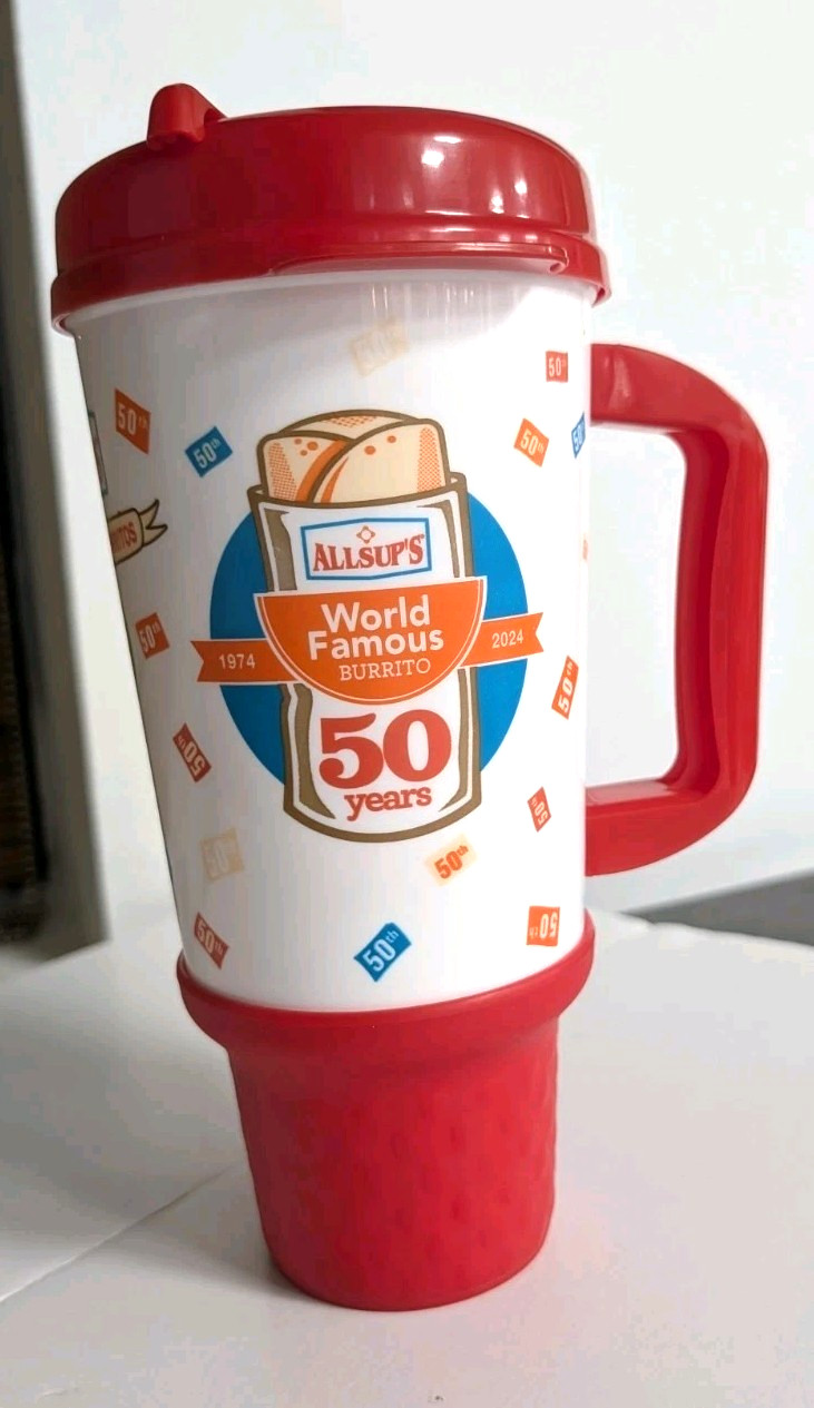 Allsup's 50th Anniversary World Famous Burrito 32 oz Travel Mug Whirley Allsup's 50th Anniversary World Famous Burrito 32 oz Travel Mug Whirley