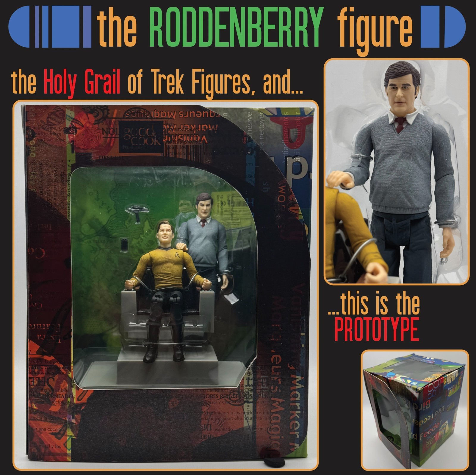 Star Trek Roddenberry Action Figure w/Kirk in Prototype Box Never Released RARE Star Trek Roddenberry Action Figure w/Kirk in Prototype Box Never Released RARE