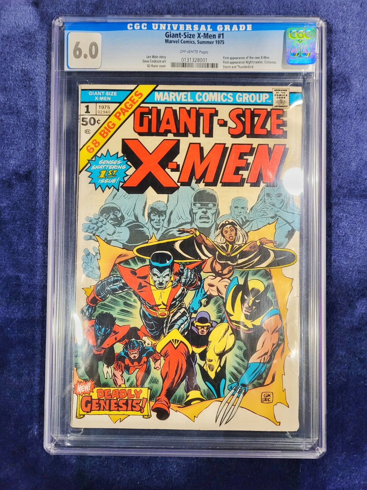 Giant-Size X-Men #1, 1975 CGC 6.0, Never Pressed so probably 6.5 or 7.0