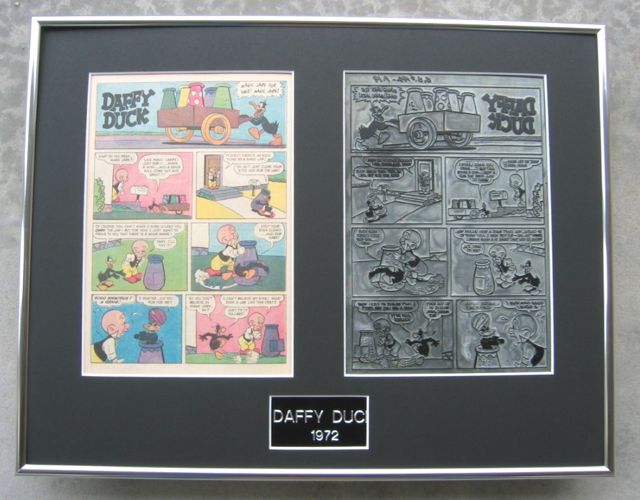 Daffy Duck Vintage 1972 Printing Plate - 4 page story Daffy Duck Vintage 1972 Printing Plate - 4 page story