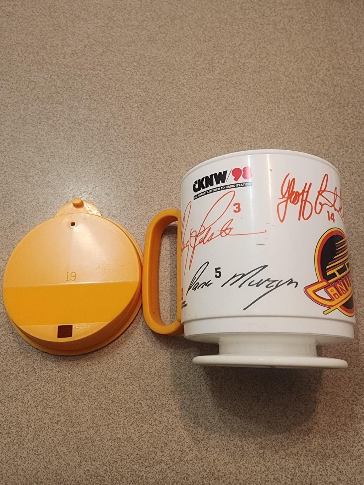 Whirley Industries Inc. Canucks Travel Mug with Base made in Warren, PA