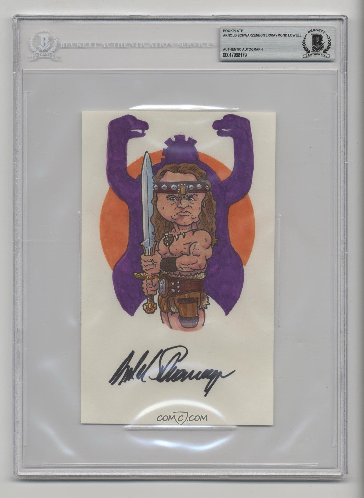 Arnold Schwarzenegger Conan the Barbarian GPK Original Art Sketch Signed 1/1 BAS Arnold Schwarzenegger Conan the Barbarian GPK Original Art Sketch Signed 1/1 BAS