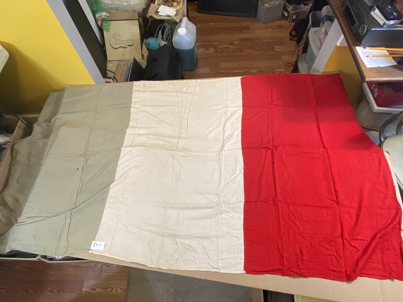 rare WW1 WW2 France French DDAY D-DAY Normandy liberation Flag Vintage 8F7