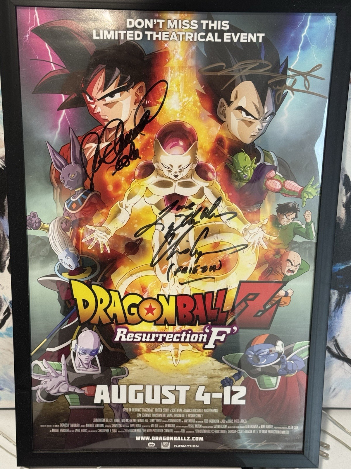 Dragon Ball Z Resurrection 'F' Signed Event Poster Dragon Ball Z Resurrection 'F' Signed Event Poster