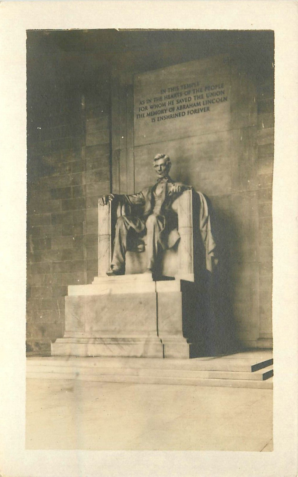 c1915 Abraham Lincoln Monument, Washington DC Real Photo Postcard/RPPC c1915 Abraham Lincoln Monument, Washington DC Real Photo Postcard/RPPC