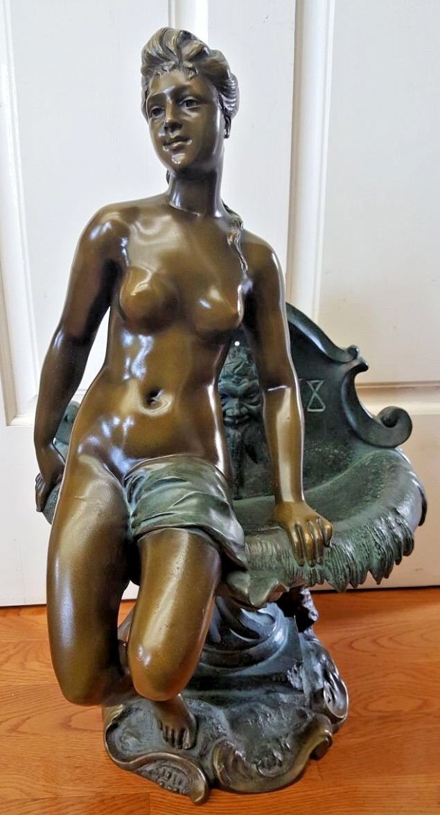 AN IMPORTANT 18TH CENTURY 1718 CONTINENTAL BRONZE STATUE A GIRL ON FOUNTAIN AN IMPORTANT 18TH CENTURY 1718 CONTINENTAL BRONZE STATUE A GIRL ON FOUNTAIN