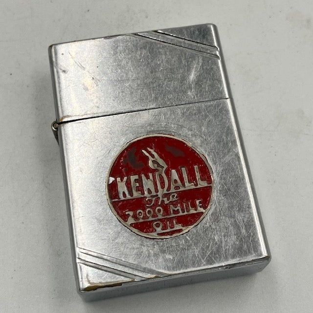 1936-37 Zippo Square Model Lighter Kendall Metaliq Diagonal Line Vintage Rare 1936-37 Zippo Square Model Lighter Kendall Metaliq Diagonal Line Vintage Rare