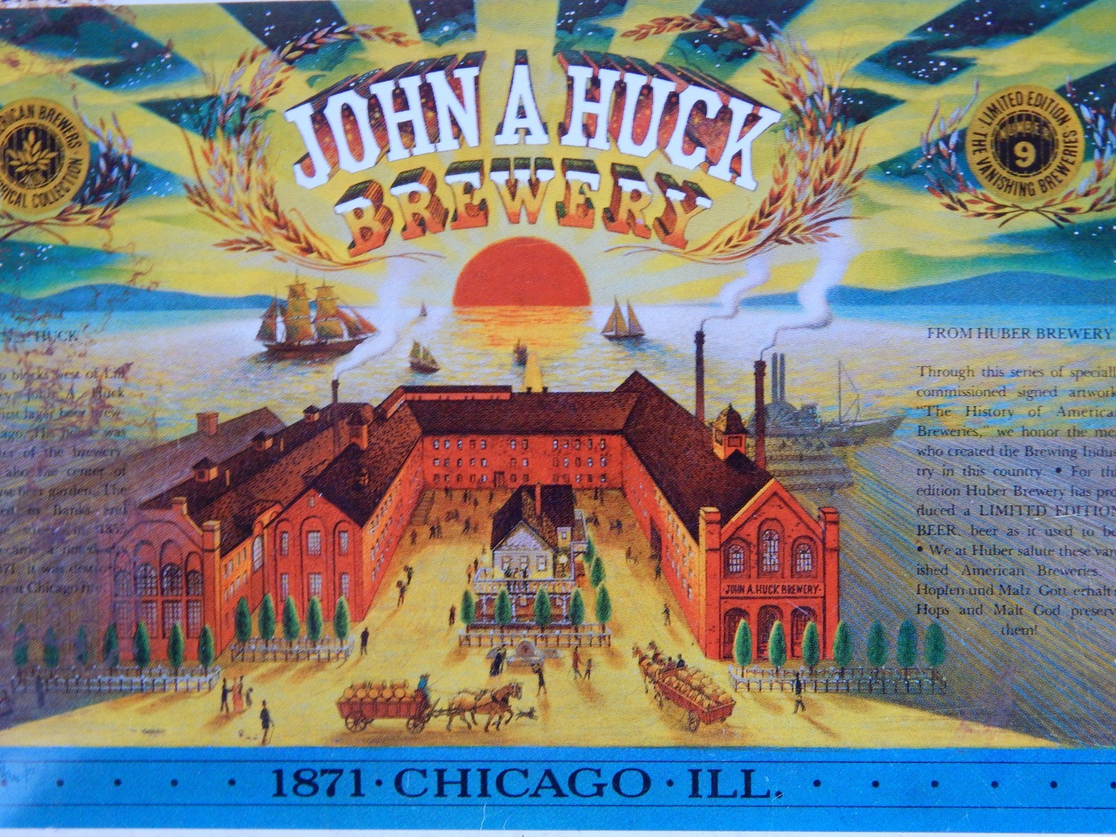 Vintage 1978 Beer John A Huck Brewery Beer Label Buyer Approval Jos Huber Museum