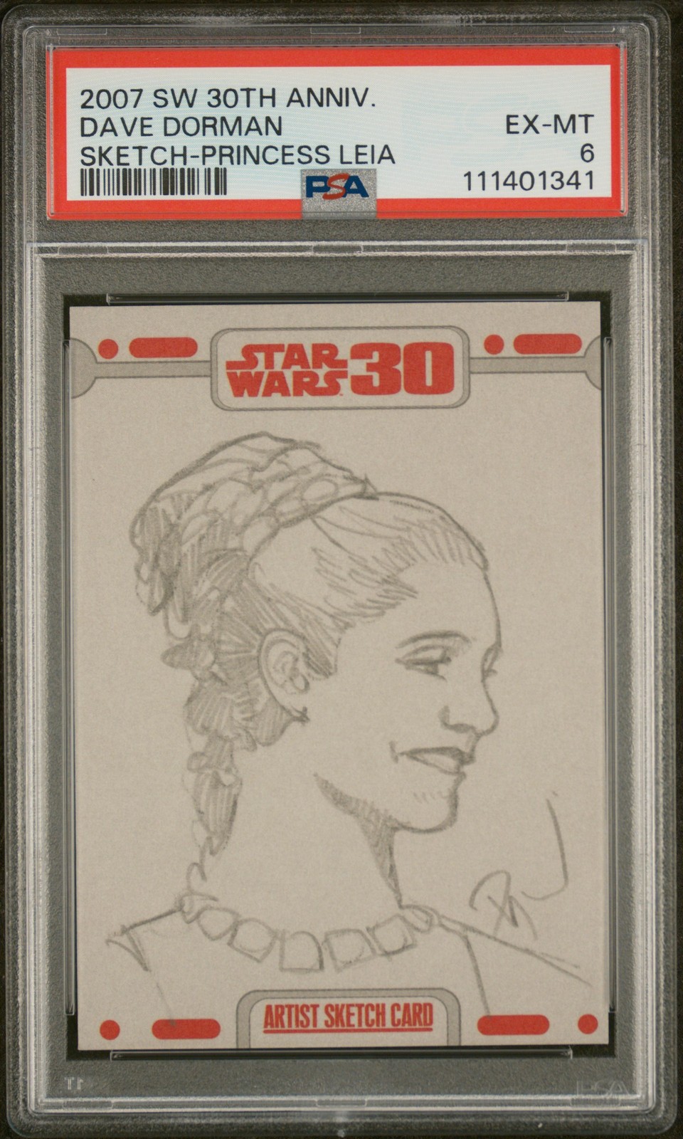 2007 TOPPS STAR WARS 30TH ANV SKETCH CARDS DAVE DORMAN PSA 6
