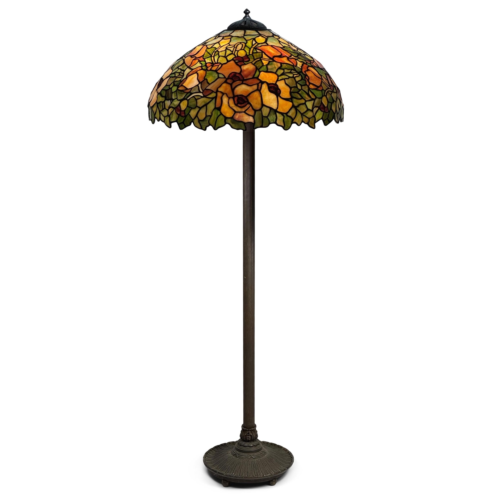 POPPY by Unique Art & Glass Metal Co. Floor Lamp, Early 20th Century