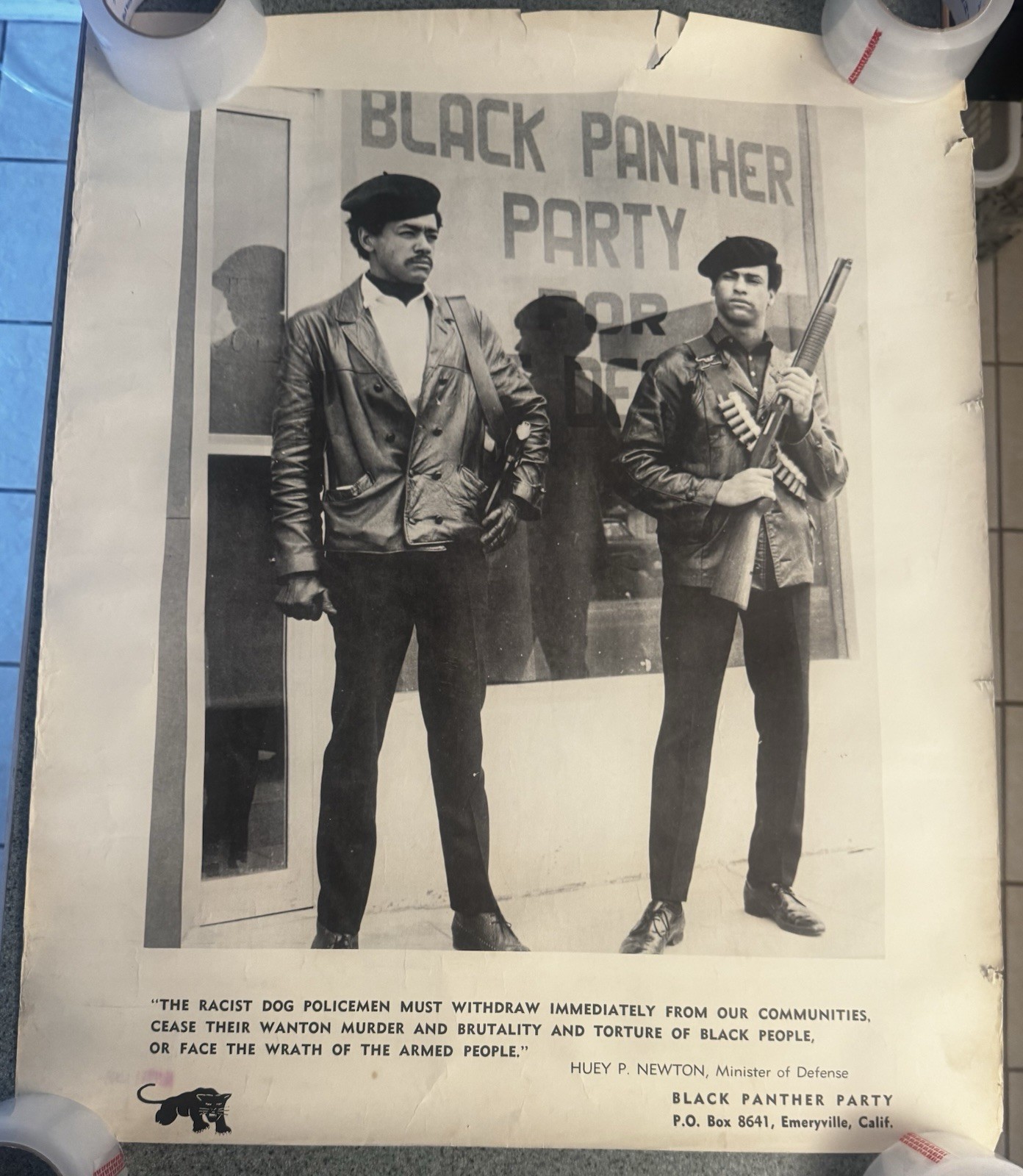 Black Panther Party Racist Dog Policemen BPP Bobby Seale Huey Newton Poster 1967