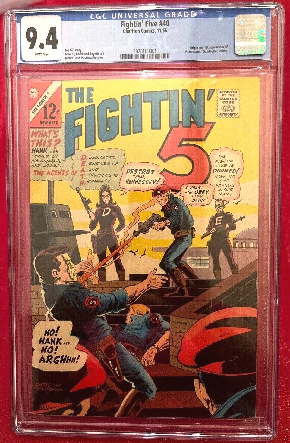 The FIGHTIN' FIVE (5)  #40 - CGC 9.4 - (1st app of PEACEMAKER)   9.4 Universal