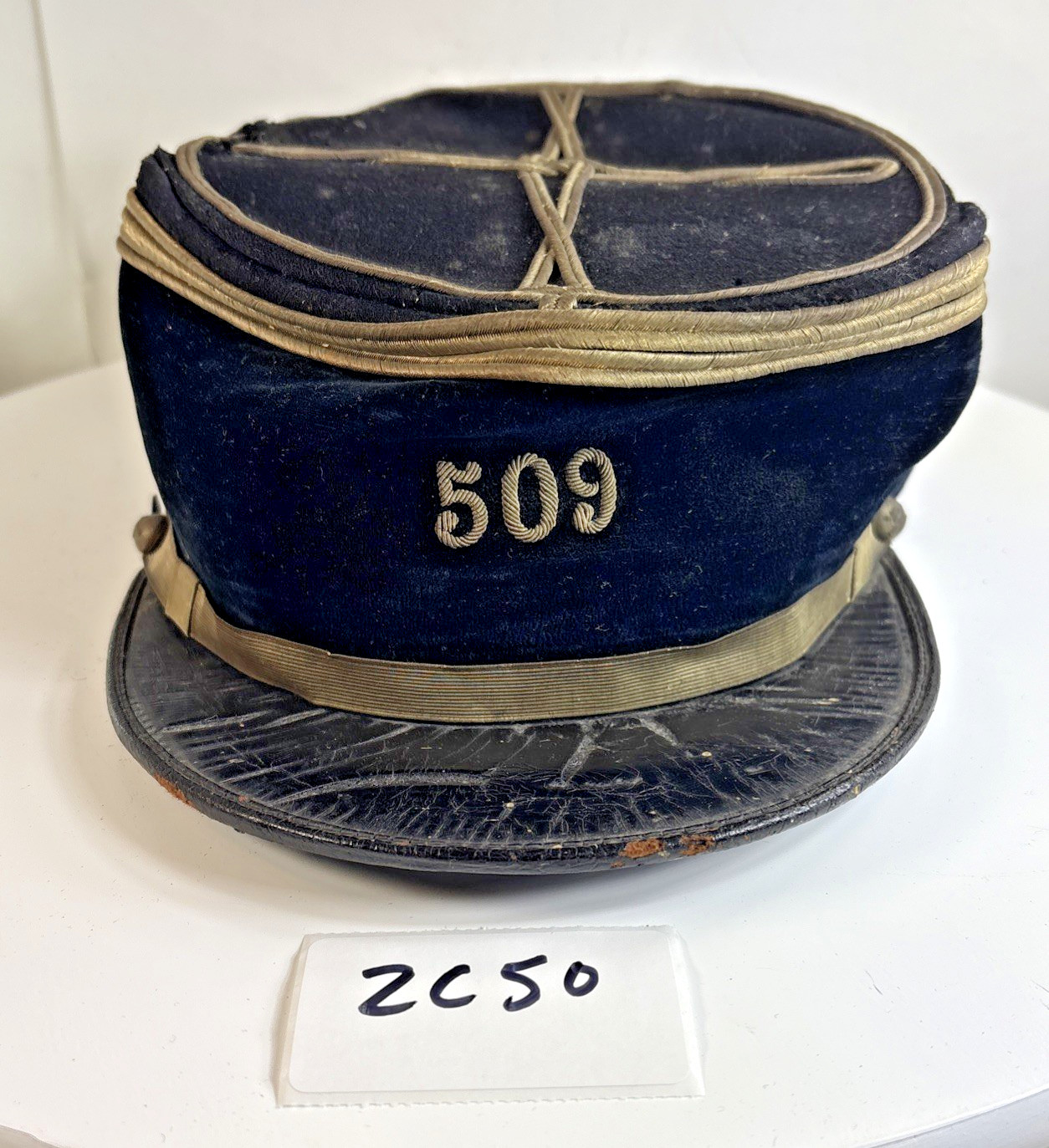 rare WW1 WW2 French Kepi Cap Hat 509th RCC M Laporte Regimental De Mauberge 2C50