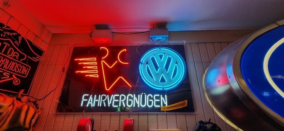 Original Vintage Volkswagon fahrvergnugen VW Dealership Sign -  Not Ford chevy