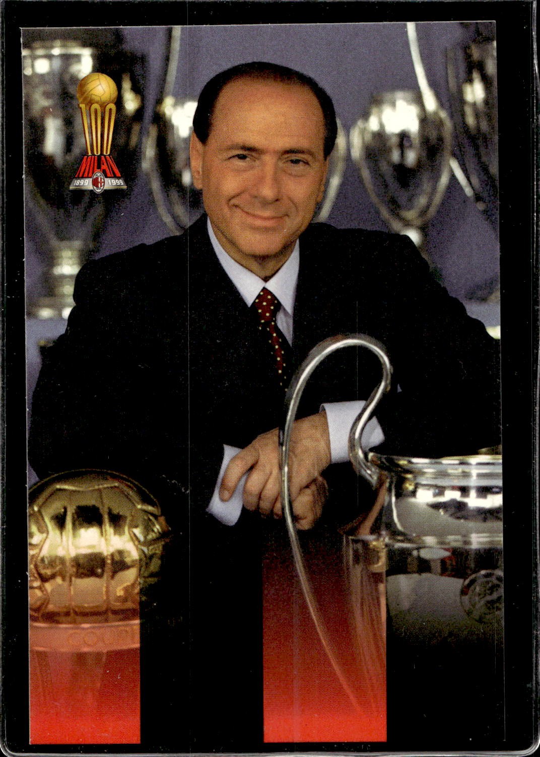 postcard postcard Calcio Milan 1999/2000 - Silvio Berlusconi