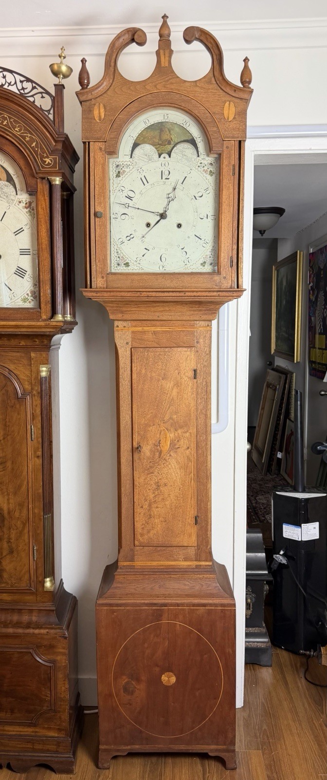 Rare Charles Cooper, Lebanon Pennsylvania Antique Grandfather Clock, Circa 1800 Rare Charles Cooper, Lebanon Pennsylvania Antique Grandfather Clock, Circa 1800