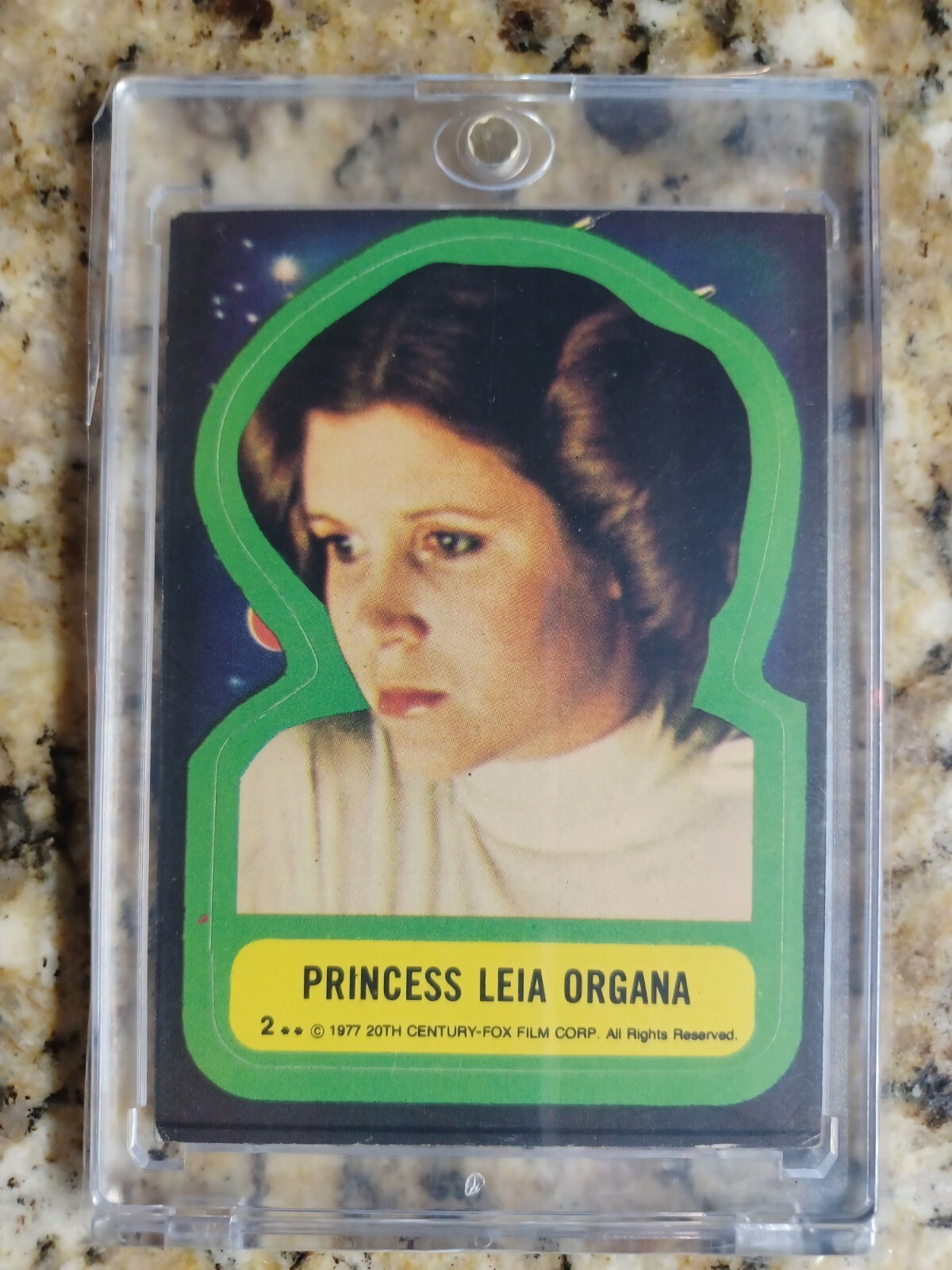 1977 Topps Star Wars Sticker Trading Card Princess Leia Organa