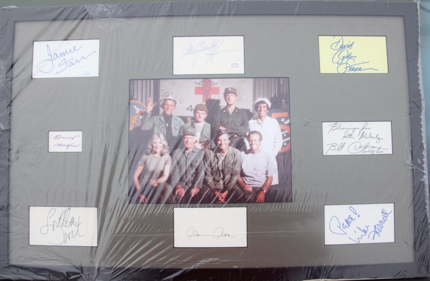 MASH 8 Cast Autographs Alda Swit Morgan Burghoff Farrell,Farr Stiers PSA JSA MASH 8 Cast Autographs Alda Swit Morgan Burghoff Farrell,Farr Stiers PSA JSA