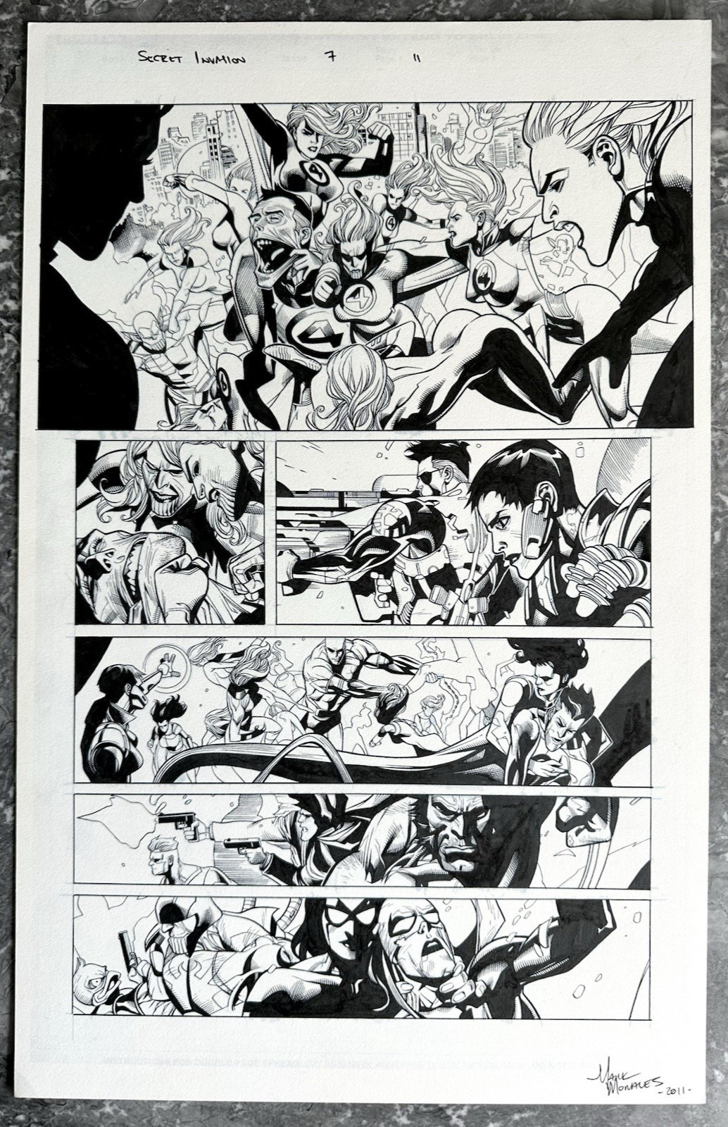 Marvel Secret Invasion #7 final battle art set Yu/Morales Spider-Man Wolverine Marvel Secret Invasion #7 final battle art set Yu/Morales Spider-Man Wolverine