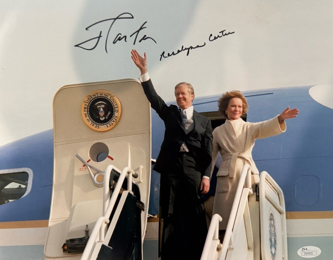 Jimmy Carter & Rosalynn Signed Air Force One (39th President) 11x14 Photo JSA