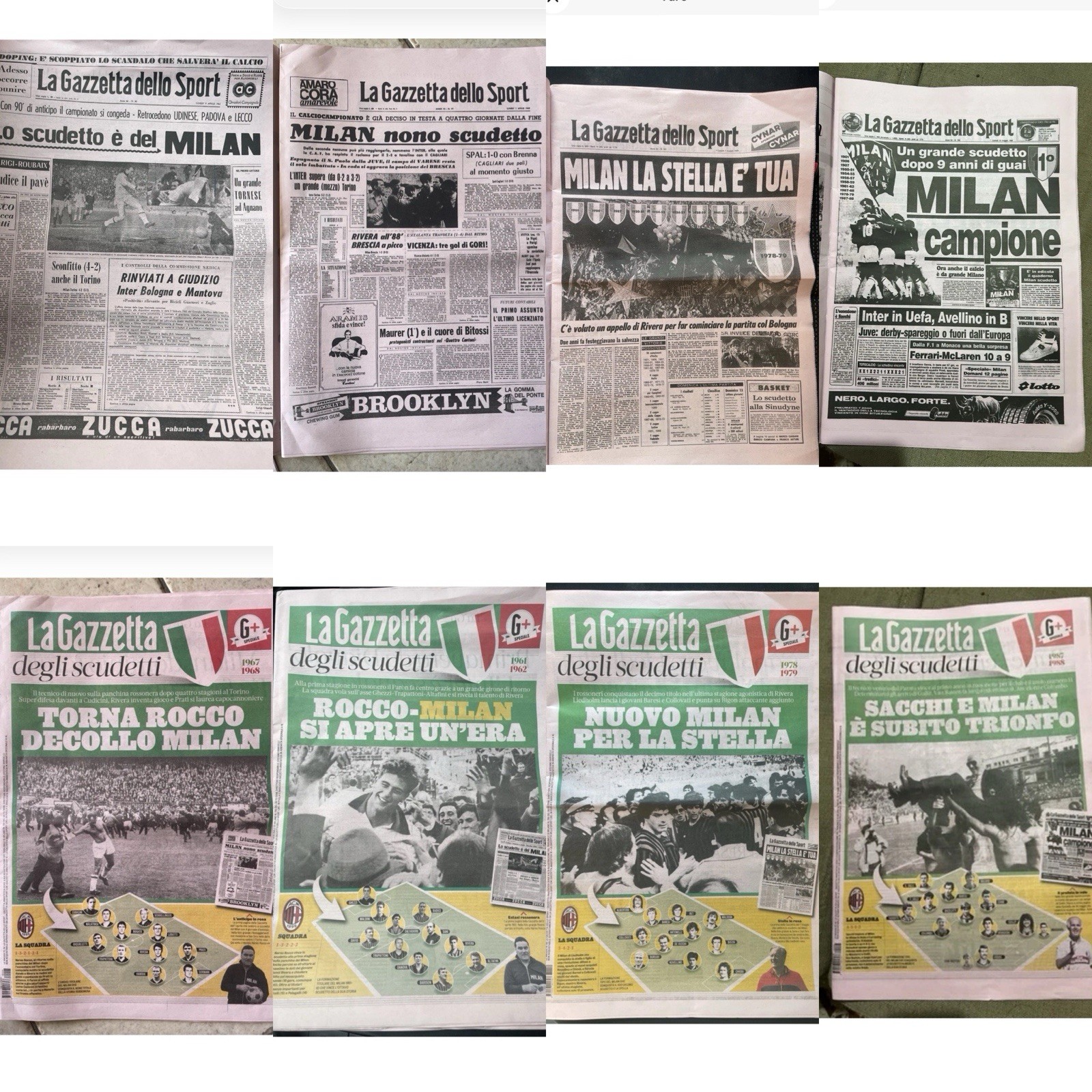 Scudetto Milan La Gazzetta dello Sport 1962 1968 1979 1988 Maldini baresi bags Scudetto Milan La Gazzetta dello Sport 1962 1968 1979 1988 Maldini baresi bags