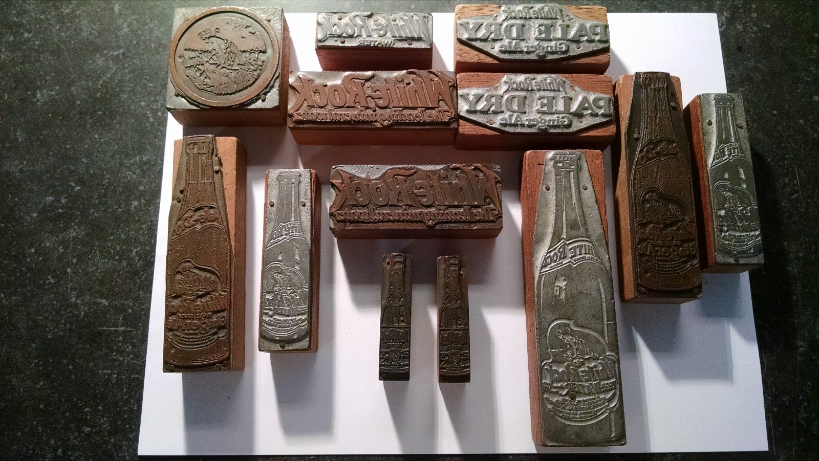 White Rock Beverage Co.- RARE Printer's Blocks Printing Plate Lot - Early 1900's White Rock Beverage Co.- RARE Printer's Blocks Printing Plate Lot - Early 1900's