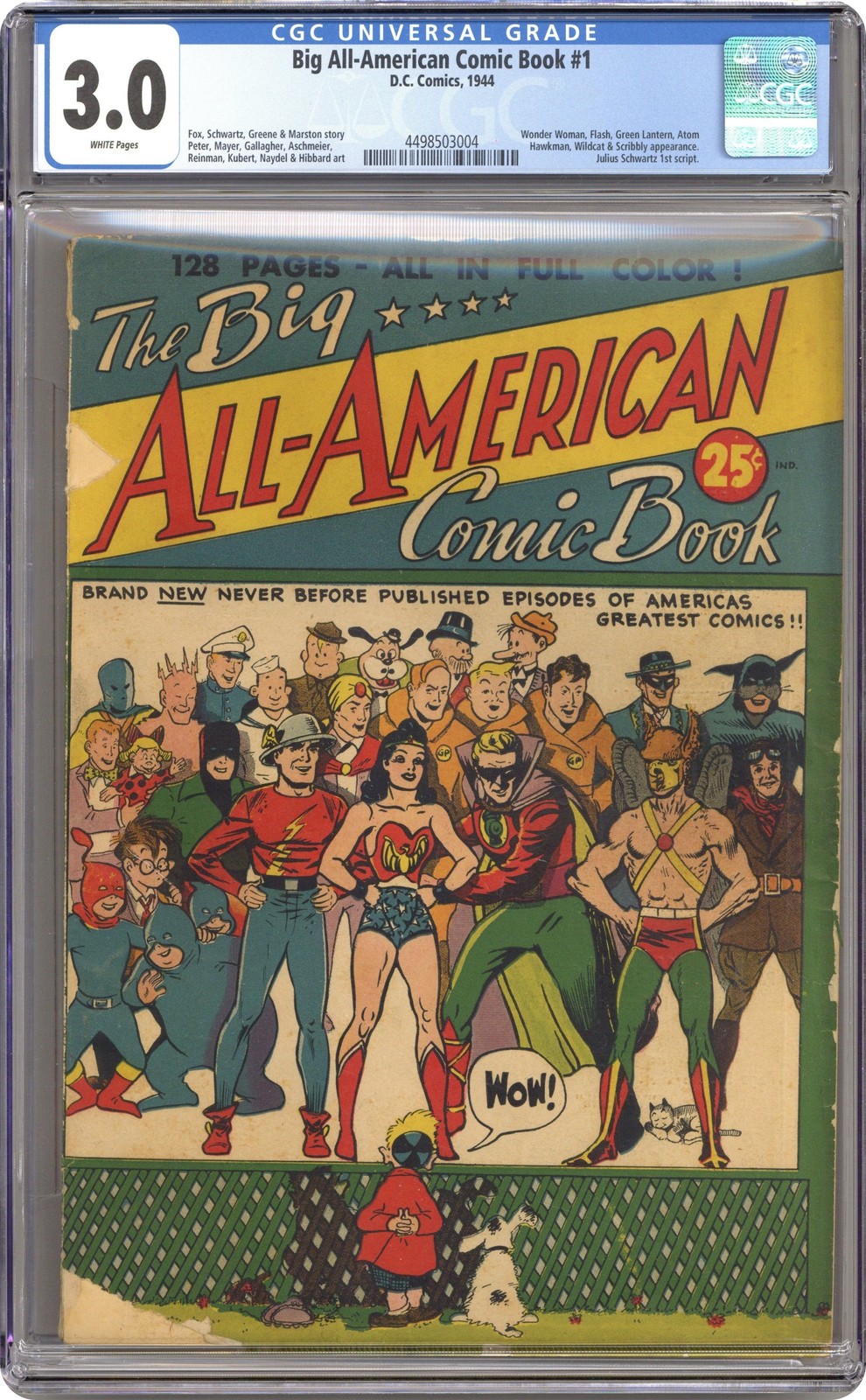 Big All American Comic Book #1 CGC 3.0 1944 4498503004 Big All American Comic Book #1 CGC 3.0 1944 4498503004