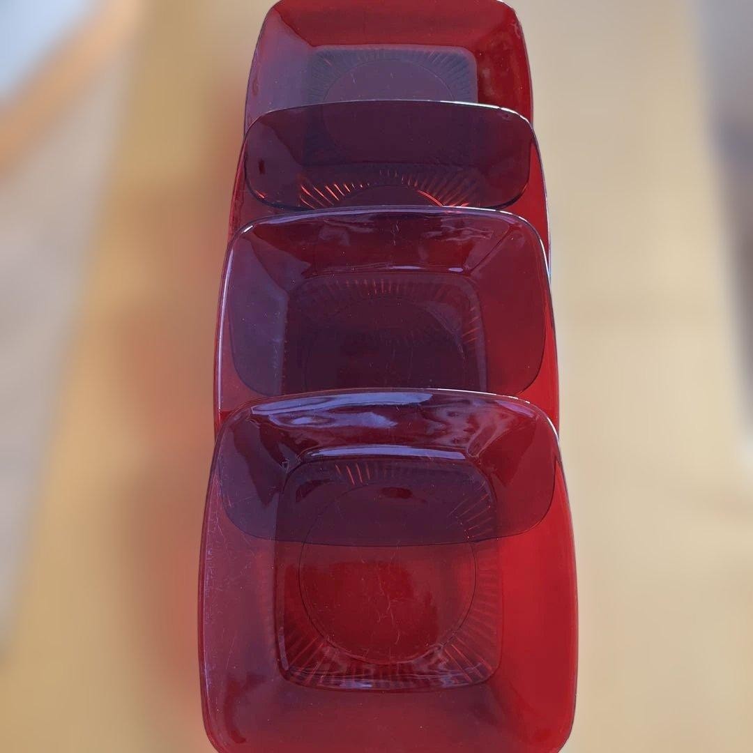 Fire King♡Royal Ruby Charm Luncheon Plate Set of 4 Fire King♡Royal Ruby Charm Luncheon Plate Set of 4
