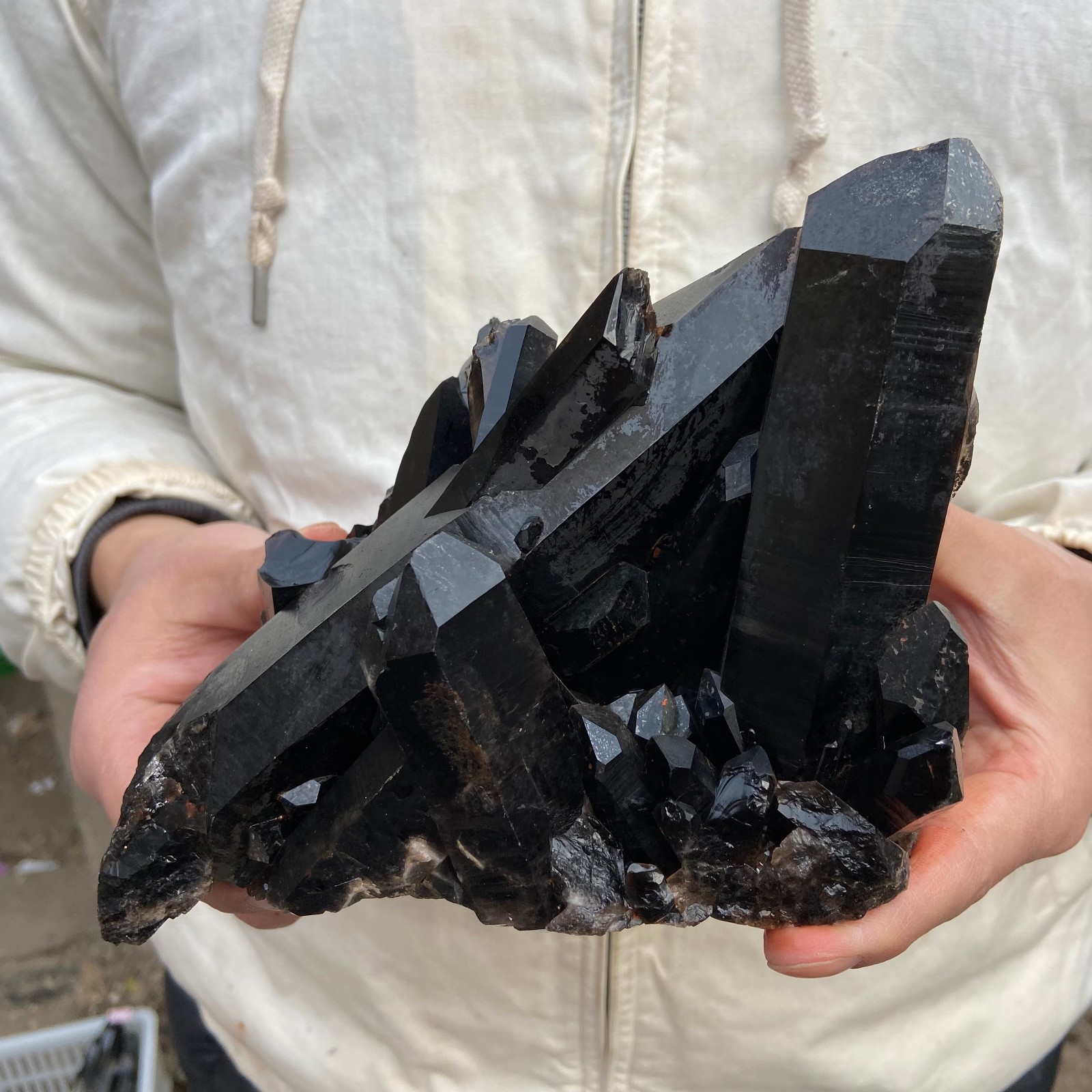 4.3lb Natural Smoky Black Quartz Crystal Cluster Raw Mineral Specimen healing